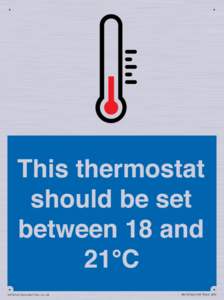 This thermostat should be set between 18 and 21°C